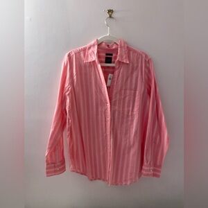 GAP Coral Striped Casual Shirt